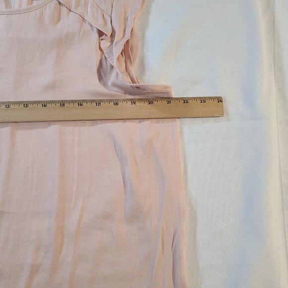 Loft Pink Sleeveless Blouse L Lightweight Sheer Layering Top Feminine Chic - Picture 5 of 6